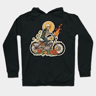 skeleton  riding a motobike Hoodie